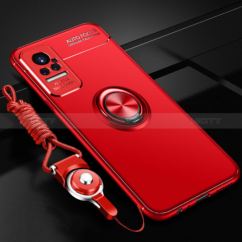 Custodia Silicone Ultra Sottile Morbida Cover con Magnetico Anello Supporto SD3 per Xiaomi Civi 1S 5G Rosso