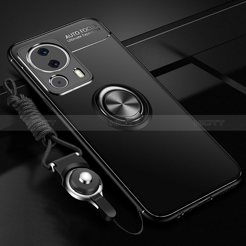 Custodia Silicone Ultra Sottile Morbida Cover con Magnetico Anello Supporto SD3 per Xiaomi Mi 12 Lite NE 5G Nero
