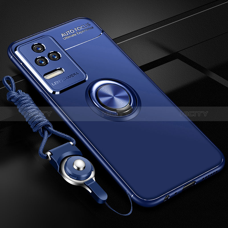 Custodia Silicone Ultra Sottile Morbida Cover con Magnetico Anello Supporto SD3 per Xiaomi Poco F4 5G