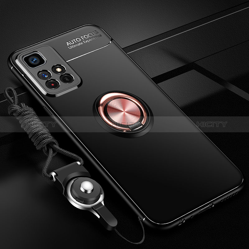 Custodia Silicone Ultra Sottile Morbida Cover con Magnetico Anello Supporto SD3 per Xiaomi Poco M4 Pro 5G