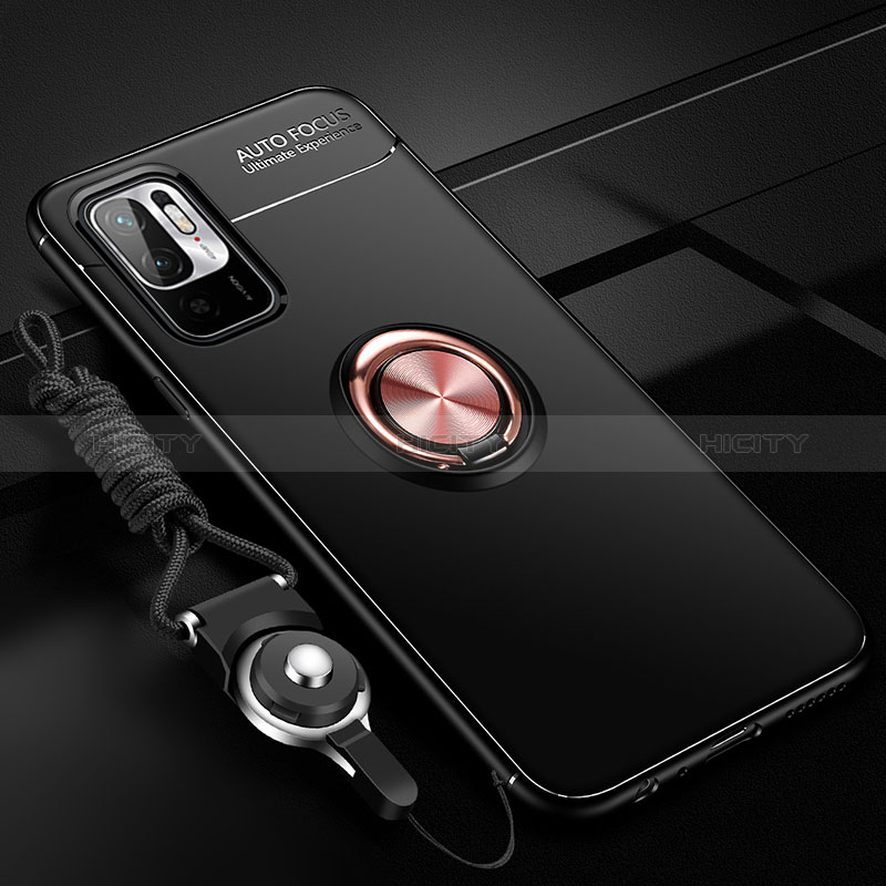 Custodia Silicone Ultra Sottile Morbida Cover con Magnetico Anello Supporto SD3 per Xiaomi Redmi Note 10 5G