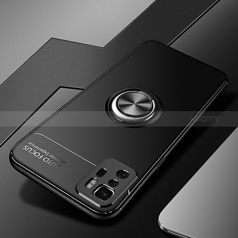 Custodia Silicone Ultra Sottile Morbida Cover con Magnetico Anello Supporto SD3 per Xiaomi Redmi Note 10 Pro 5G