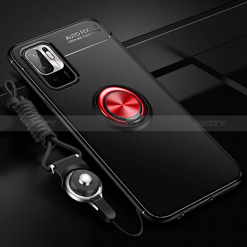 Custodia Silicone Ultra Sottile Morbida Cover con Magnetico Anello Supporto SD3 per Xiaomi Redmi Note 10T 5G