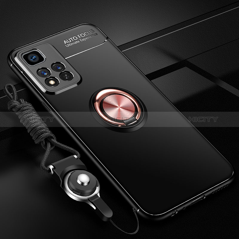 Custodia Silicone Ultra Sottile Morbida Cover con Magnetico Anello Supporto SD3 per Xiaomi Redmi Note 11 Pro+ Plus 5G