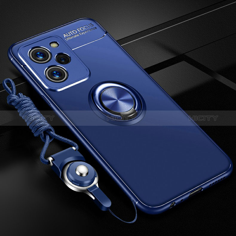 Custodia Silicone Ultra Sottile Morbida Cover con Magnetico Anello Supporto SD3 per Xiaomi Redmi Note 12 Pro Speed 5G Blu