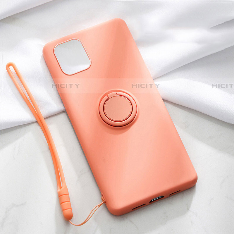 Custodia Silicone Ultra Sottile Morbida Cover con Magnetico Anello Supporto T01 per Apple iPhone 11