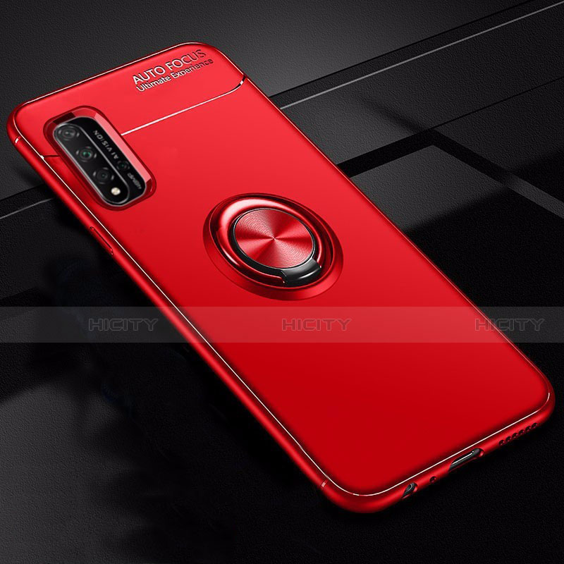 Custodia Silicone Ultra Sottile Morbida Cover con Magnetico Anello Supporto T01 per Huawei Honor 20