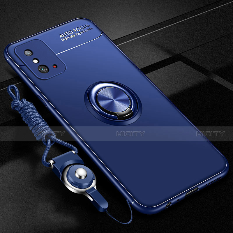 Custodia Silicone Ultra Sottile Morbida Cover con Magnetico Anello Supporto T01 per Huawei Honor X10 Max 5G