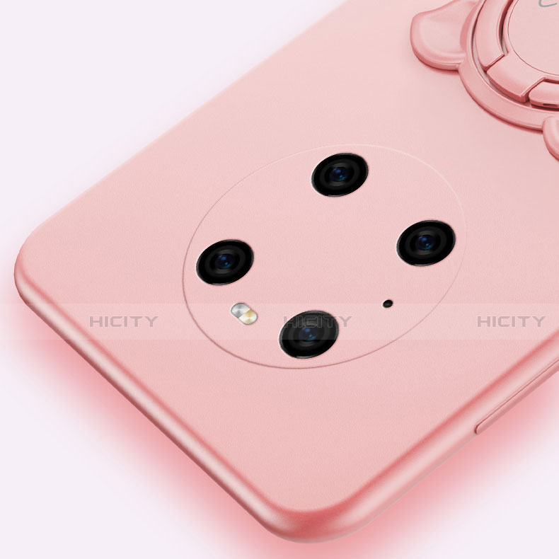 Custodia Silicone Ultra Sottile Morbida Cover con Magnetico Anello Supporto T01 per Huawei Mate 40E Pro 5G