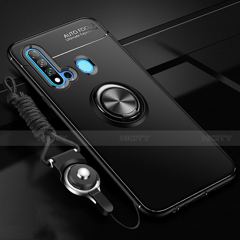 Custodia Silicone Ultra Sottile Morbida Cover con Magnetico Anello Supporto T01 per Huawei Nova 5i