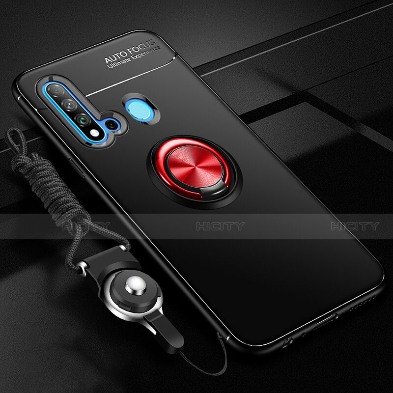 Custodia Silicone Ultra Sottile Morbida Cover con Magnetico Anello Supporto T01 per Huawei Nova 5i