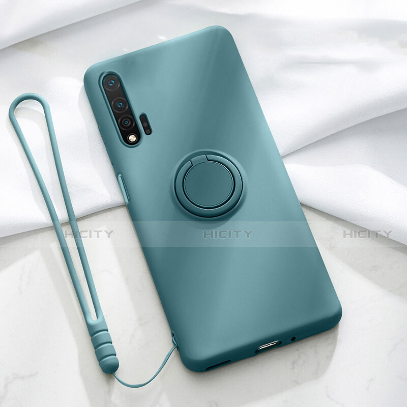 Custodia Silicone Ultra Sottile Morbida Cover con Magnetico Anello Supporto T01 per Huawei Nova 6