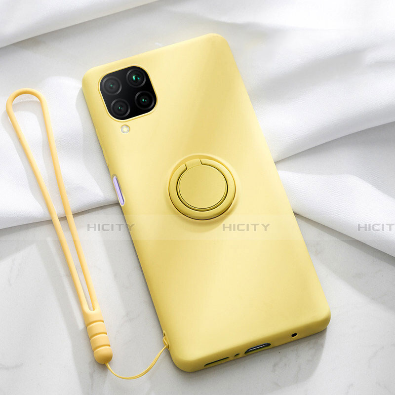 Custodia Silicone Ultra Sottile Morbida Cover con Magnetico Anello Supporto T01 per Huawei Nova 6 SE Giallo