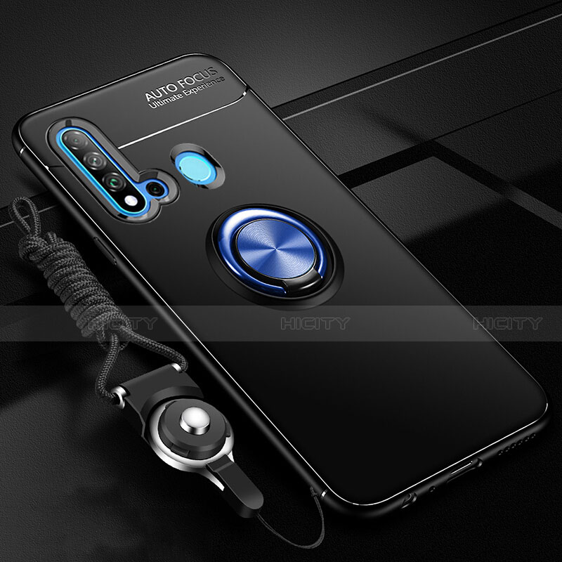 Custodia Silicone Ultra Sottile Morbida Cover con Magnetico Anello Supporto T01 per Huawei P20 Lite (2019)