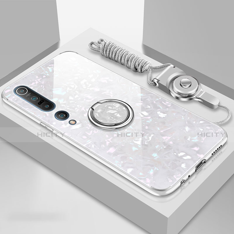 Custodia Silicone Ultra Sottile Morbida Cover con Magnetico Anello Supporto T01 per Xiaomi Mi 10 Pro