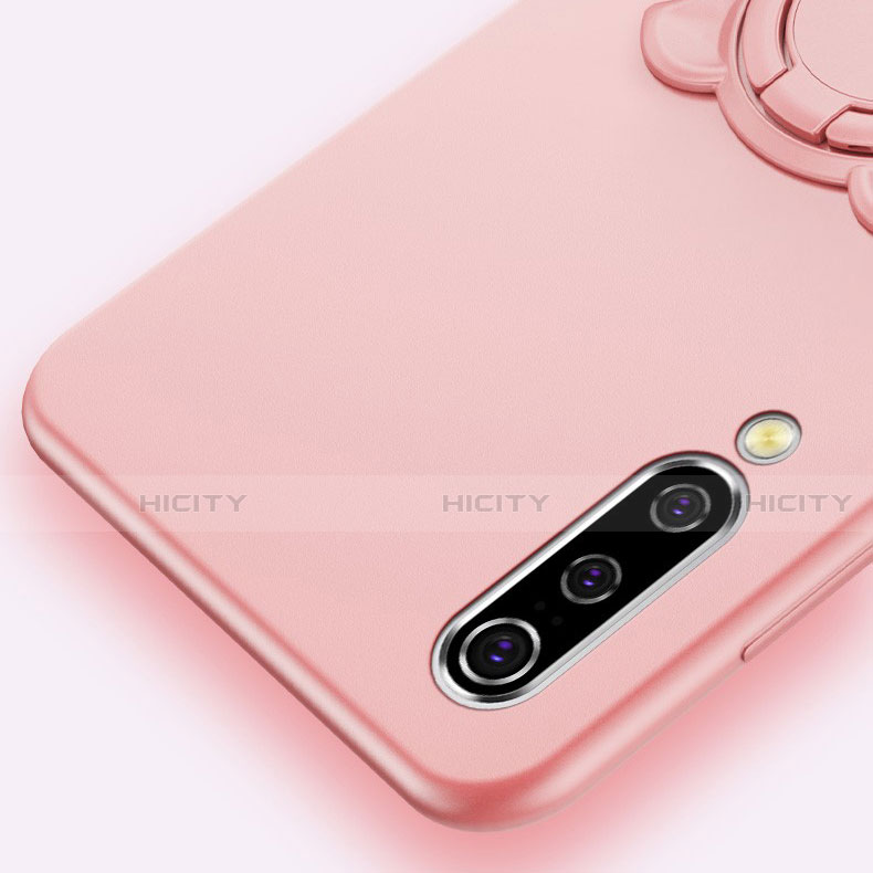 Custodia Silicone Ultra Sottile Morbida Cover con Magnetico Anello Supporto T01 per Xiaomi Mi A3