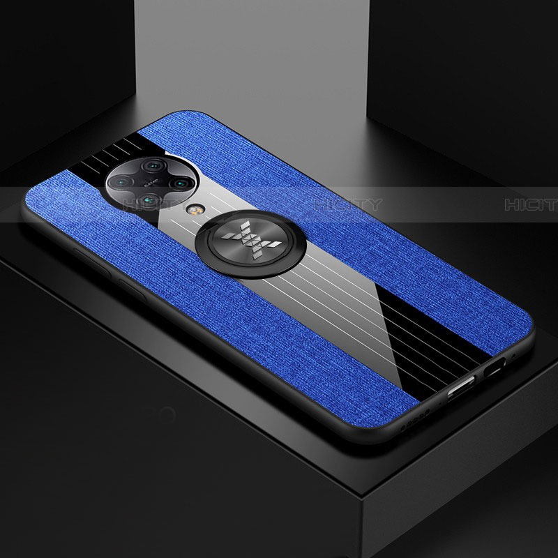 Custodia Silicone Ultra Sottile Morbida Cover con Magnetico Anello Supporto T01 per Xiaomi Poco F2 Pro