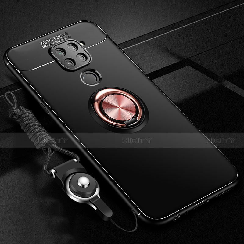 Custodia Silicone Ultra Sottile Morbida Cover con Magnetico Anello Supporto T01 per Xiaomi Redmi Note 9