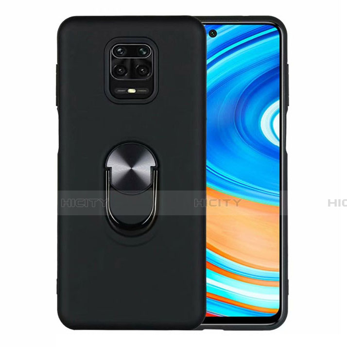 Custodia Silicone Ultra Sottile Morbida Cover con Magnetico Anello Supporto T01 per Xiaomi Redmi Note 9 Pro Max