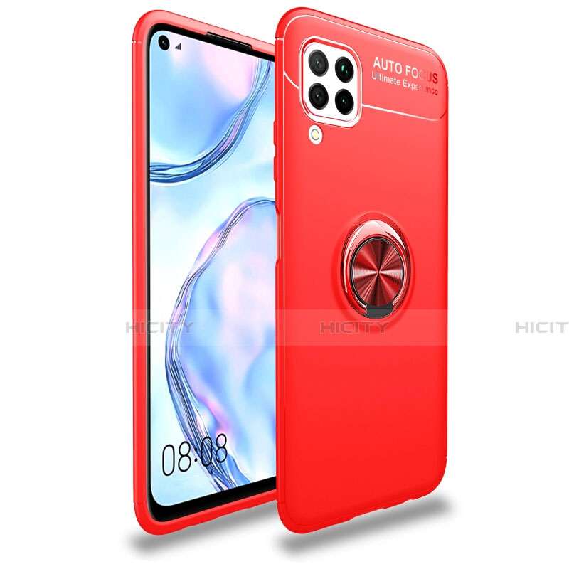 Custodia Silicone Ultra Sottile Morbida Cover con Magnetico Anello Supporto T02 per Huawei Nova 6 SE