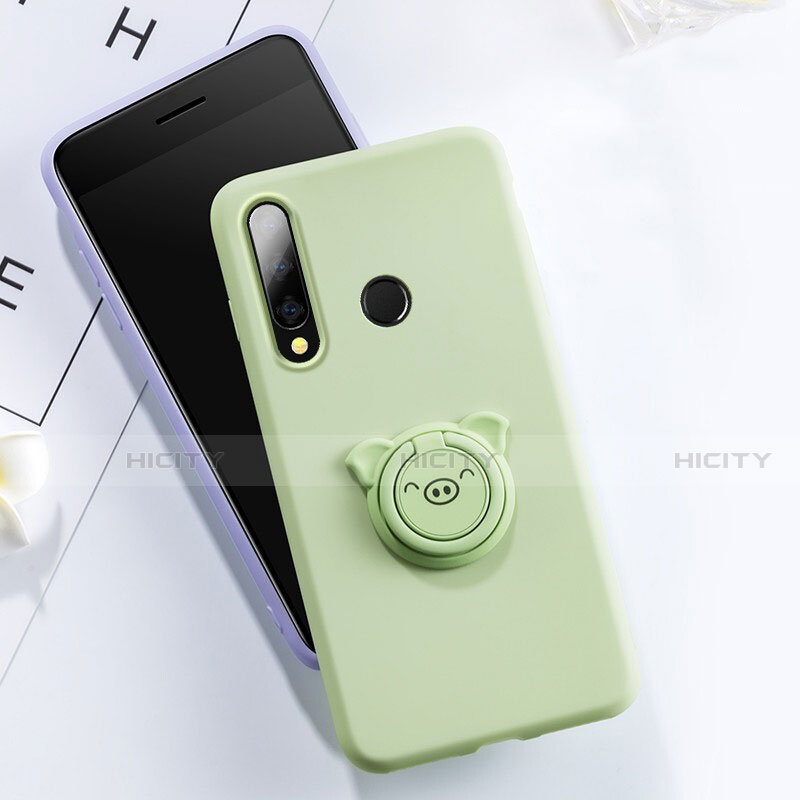 Custodia Silicone Ultra Sottile Morbida Cover con Magnetico Anello Supporto T02 per Huawei P Smart+ Plus (2019)