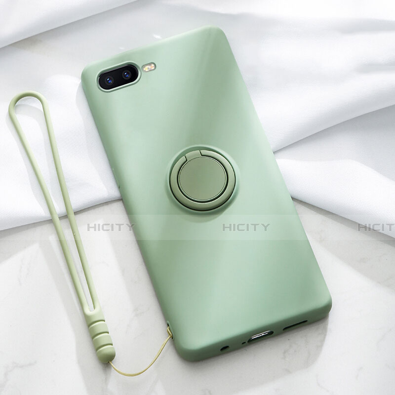 Custodia Silicone Ultra Sottile Morbida Cover con Magnetico Anello Supporto T02 per Oppo K1