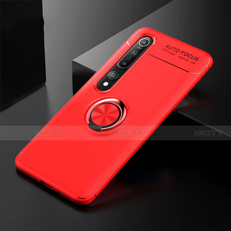 Custodia Silicone Ultra Sottile Morbida Cover con Magnetico Anello Supporto T02 per Xiaomi Mi 10