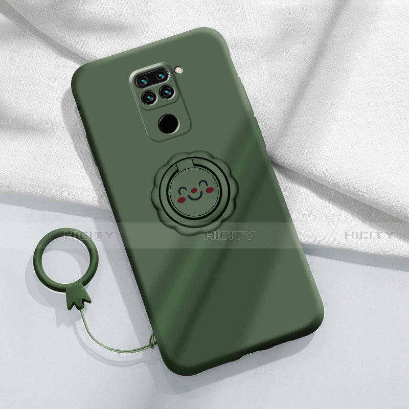 Custodia Silicone Ultra Sottile Morbida Cover con Magnetico Anello Supporto T02 per Xiaomi Redmi 10X 4G Verde