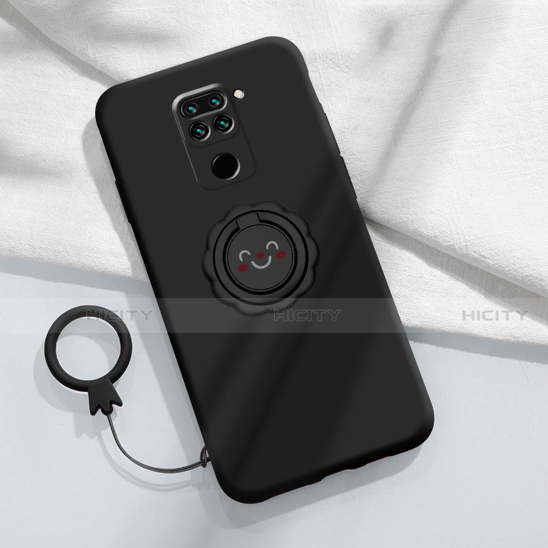 Custodia Silicone Ultra Sottile Morbida Cover con Magnetico Anello Supporto T02 per Xiaomi Redmi Note 9