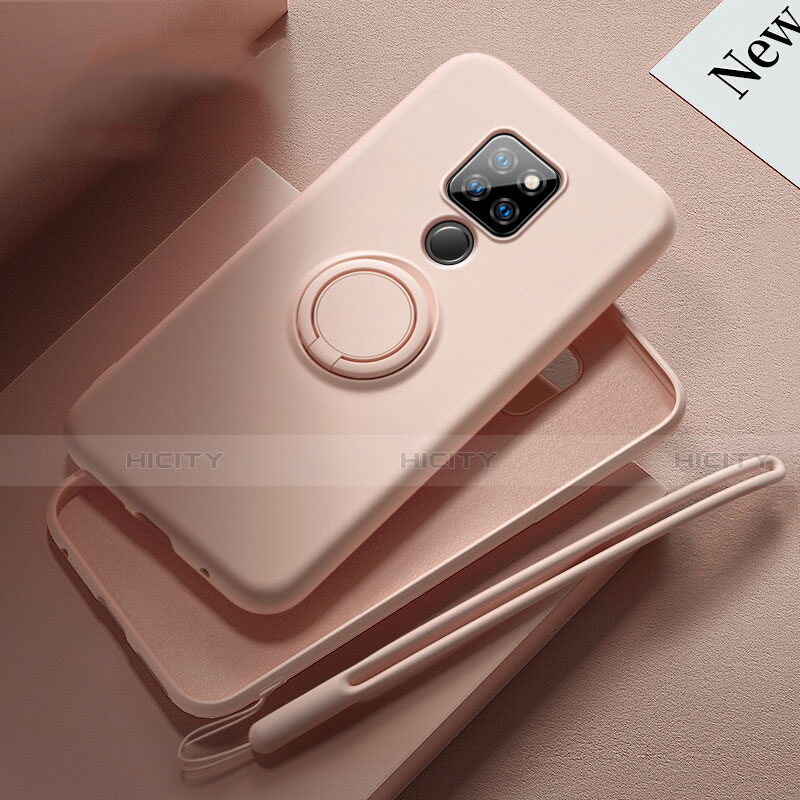 Custodia Silicone Ultra Sottile Morbida Cover con Magnetico Anello Supporto T03 per Huawei Mate 20