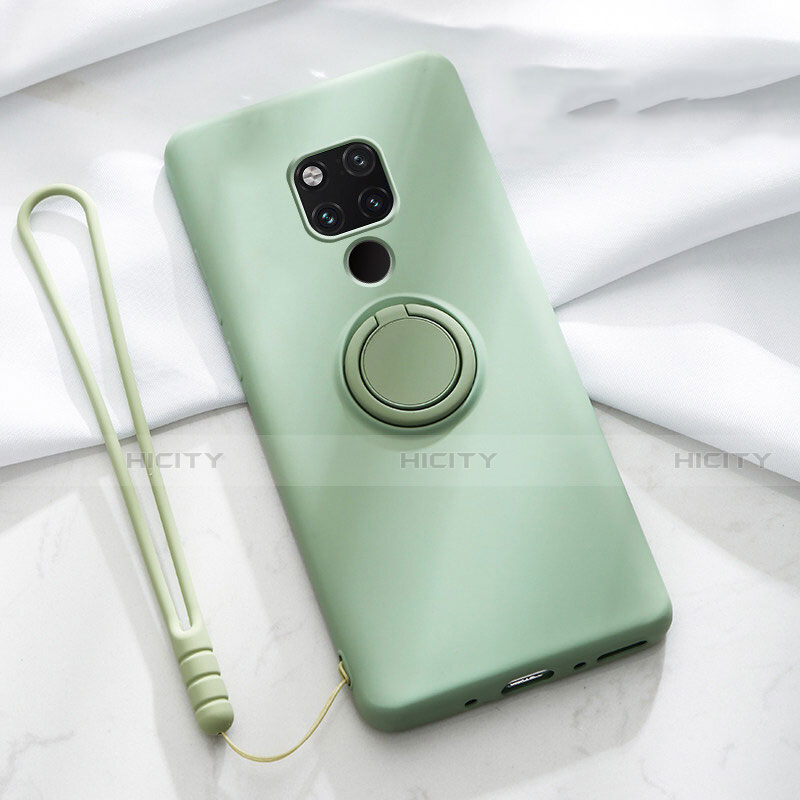 Custodia Silicone Ultra Sottile Morbida Cover con Magnetico Anello Supporto T03 per Huawei Mate 20 X 5G