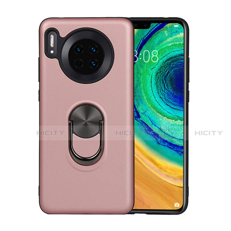 Custodia Silicone Ultra Sottile Morbida Cover con Magnetico Anello Supporto T03 per Huawei Mate 30 Pro 5G Oro Rosa