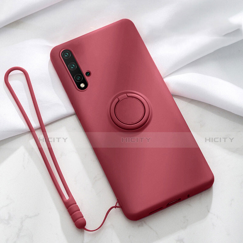 Custodia Silicone Ultra Sottile Morbida Cover con Magnetico Anello Supporto T03 per Huawei Nova 5