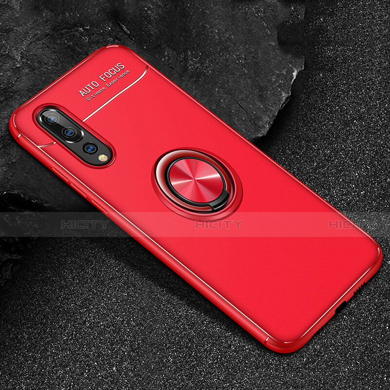 Custodia Silicone Ultra Sottile Morbida Cover con Magnetico Anello Supporto T03 per Huawei P20 Pro