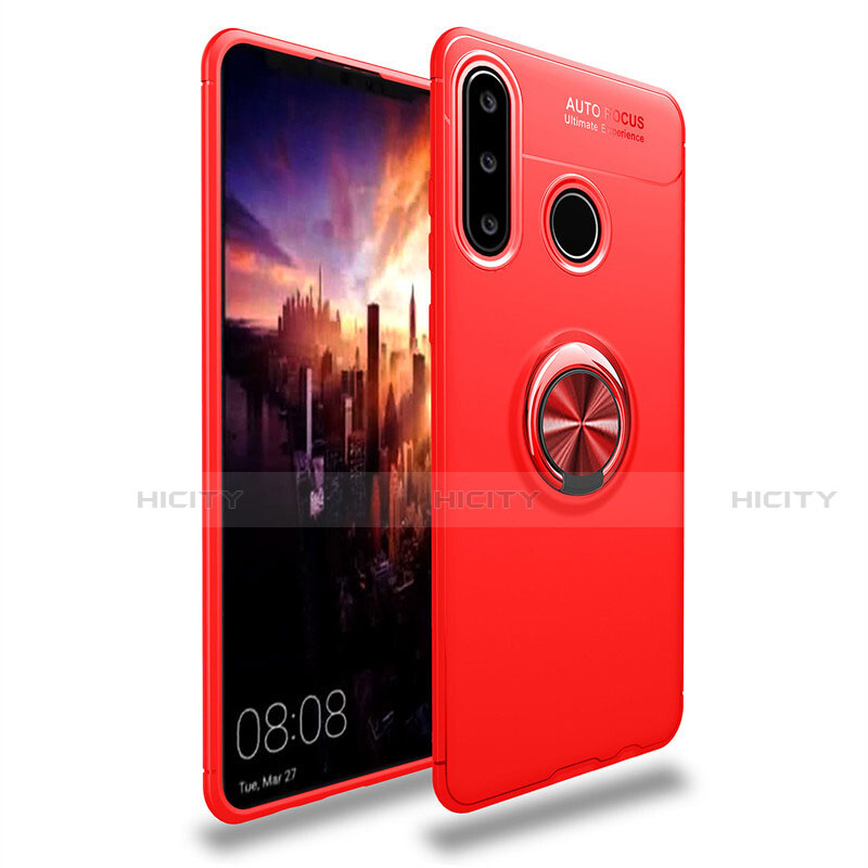 Custodia Silicone Ultra Sottile Morbida Cover con Magnetico Anello Supporto T03 per Huawei P30 Lite New Edition