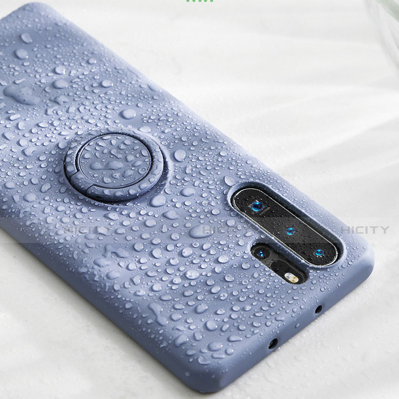 Custodia Silicone Ultra Sottile Morbida Cover con Magnetico Anello Supporto T03 per Huawei P30 Pro