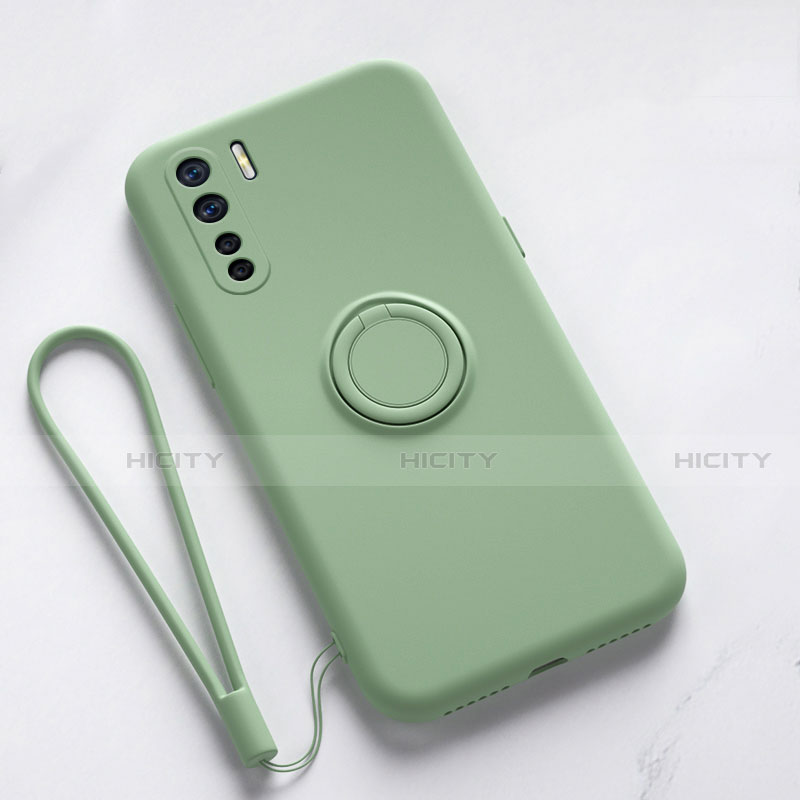 Custodia Silicone Ultra Sottile Morbida Cover con Magnetico Anello Supporto T03 per Oppo A91