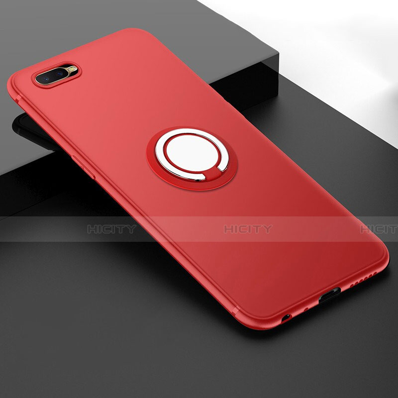 Custodia Silicone Ultra Sottile Morbida Cover con Magnetico Anello Supporto T03 per Oppo R15X