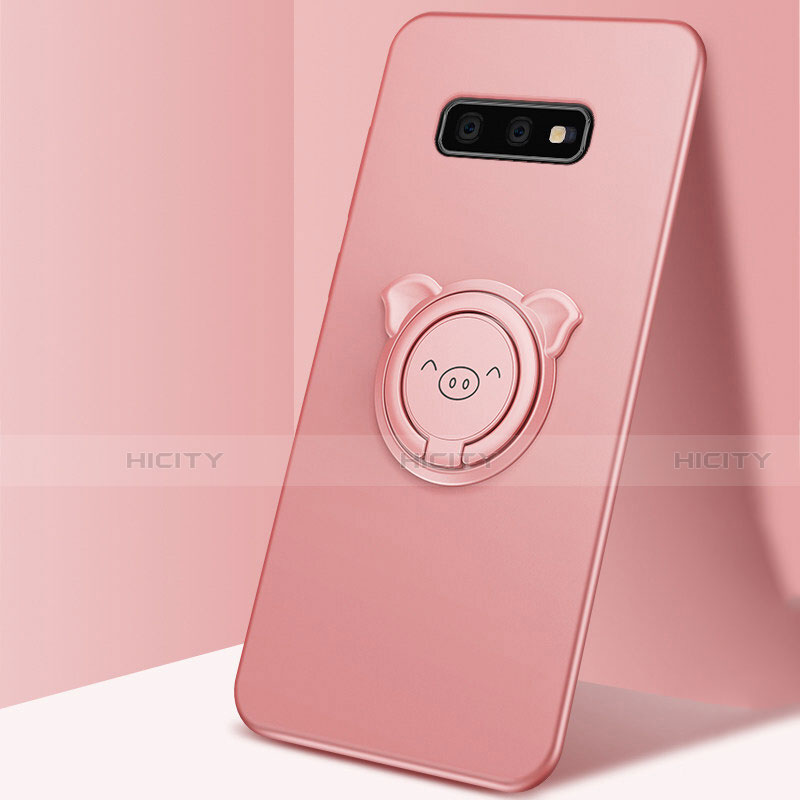 Custodia Silicone Ultra Sottile Morbida Cover con Magnetico Anello Supporto T03 per Samsung Galaxy S10e