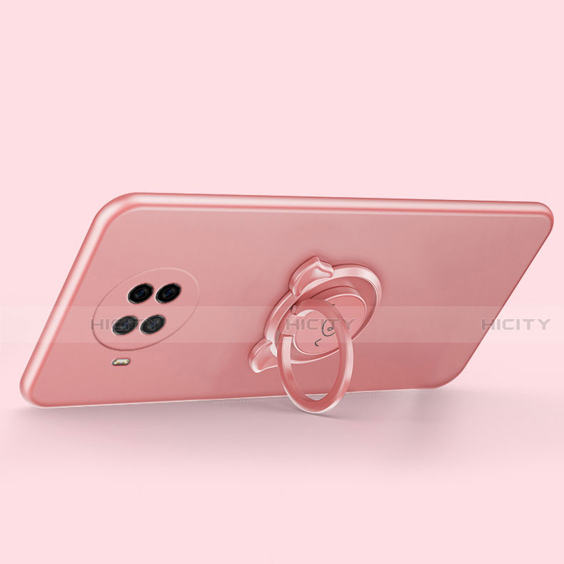 Custodia Silicone Ultra Sottile Morbida Cover con Magnetico Anello Supporto T03 per Xiaomi Mi 10i 5G