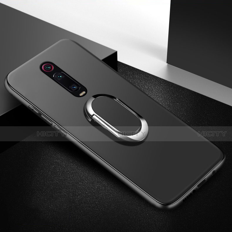 Custodia Silicone Ultra Sottile Morbida Cover con Magnetico Anello Supporto T03 per Xiaomi Mi 9T Pro