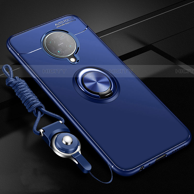 Custodia Silicone Ultra Sottile Morbida Cover con Magnetico Anello Supporto T03 per Xiaomi Poco F2 Pro