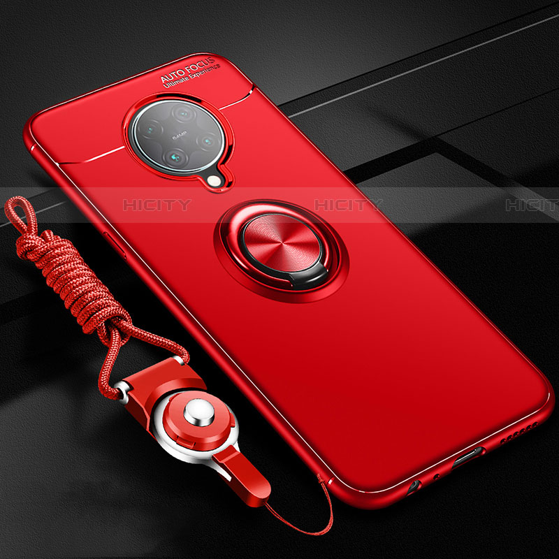 Custodia Silicone Ultra Sottile Morbida Cover con Magnetico Anello Supporto T03 per Xiaomi Poco F2 Pro