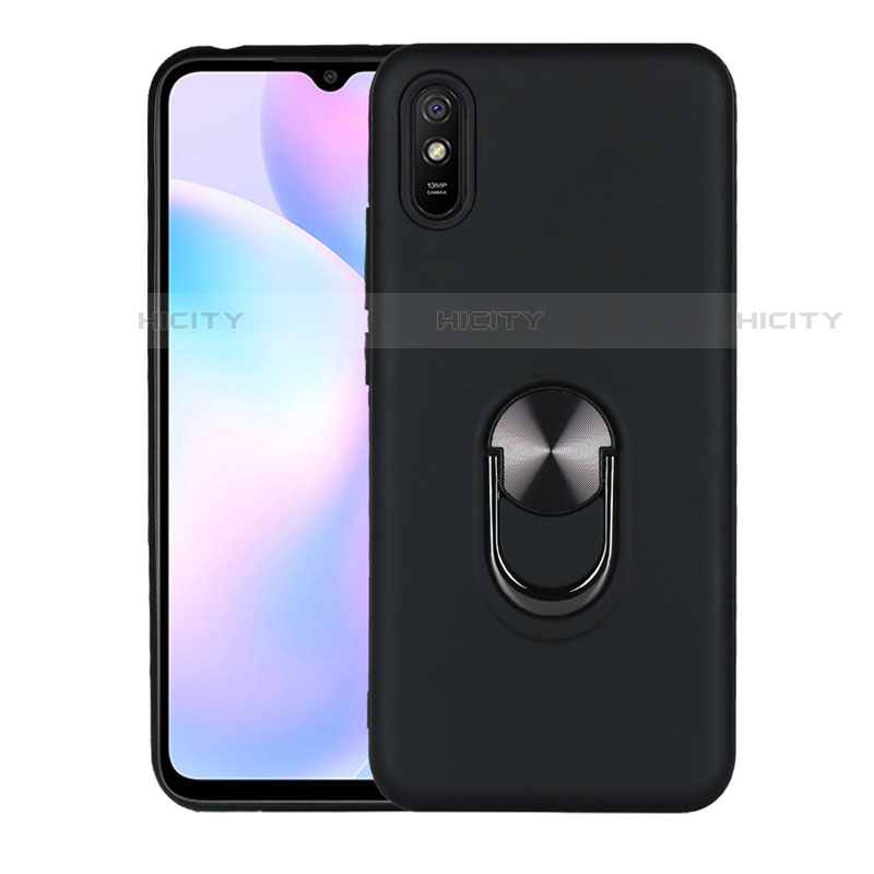 Custodia Silicone Ultra Sottile Morbida Cover con Magnetico Anello Supporto T03 per Xiaomi Redmi 9A