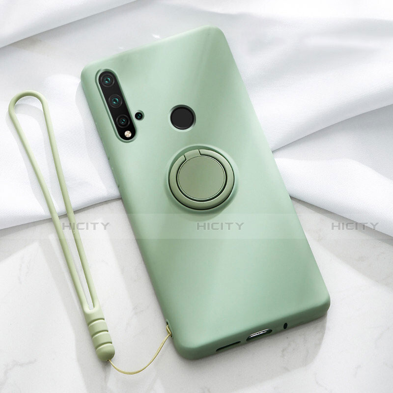 Custodia Silicone Ultra Sottile Morbida Cover con Magnetico Anello Supporto T04 per Huawei P20 Lite (2019)