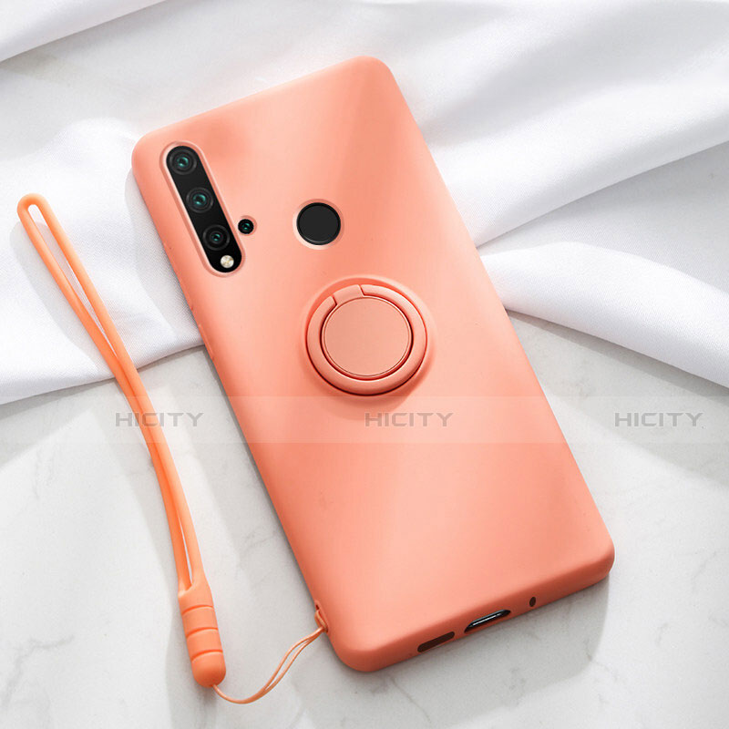 Custodia Silicone Ultra Sottile Morbida Cover con Magnetico Anello Supporto T04 per Huawei P20 Lite (2019)