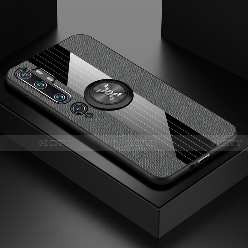 Custodia Silicone Ultra Sottile Morbida Cover con Magnetico Anello Supporto T04 per Xiaomi Mi Note 10 Pro