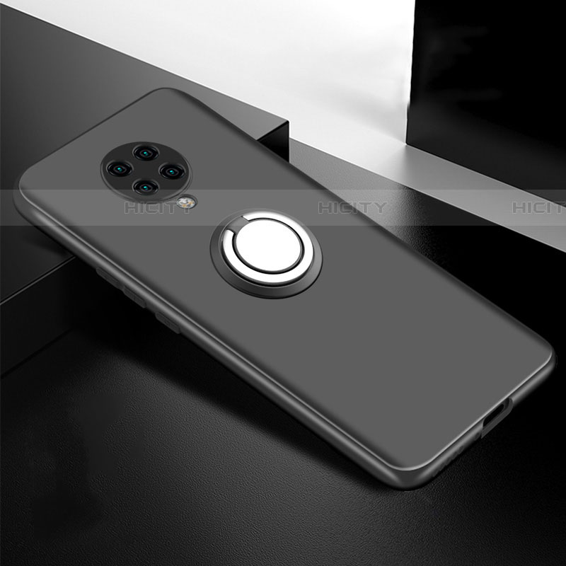 Custodia Silicone Ultra Sottile Morbida Cover con Magnetico Anello Supporto T04 per Xiaomi Poco F2 Pro