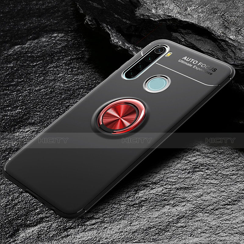 Custodia Silicone Ultra Sottile Morbida Cover con Magnetico Anello Supporto T04 per Xiaomi Redmi Note 8