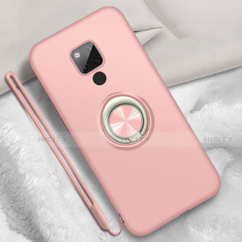 Custodia Silicone Ultra Sottile Morbida Cover con Magnetico Anello Supporto T05 per Huawei Mate 20 X 5G